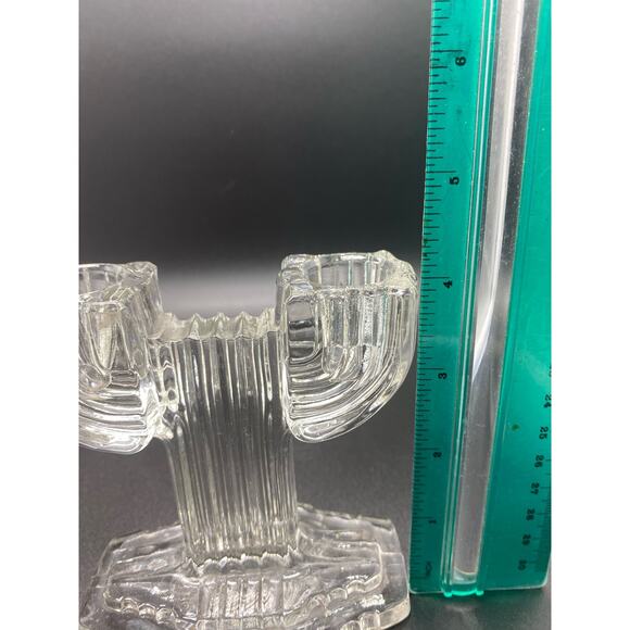 Art Deco‎ Anchor Hocking Queen Mary pair Depression glass candlestick holders - Picture 4 of 5